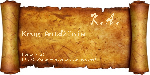 Krug Antónia névjegykártya