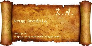 Krug Antónia névjegykártya